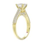 14K YELLOW GOLD 1/2CT ROUND DIAMOND LADIES SEMI MOUNT RING(CENTER STONE MOUNT OVAL DIAMOND 1CT) - Image 3