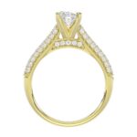14K YELLOW GOLD 1/2CT ROUND DIAMOND LADIES SEMI MOUNT RING(CENTER STONE MOUNT OVAL DIAMOND 1CT) - Image 5