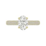 14K YELLOW GOLD 1/2CT ROUND DIAMOND LADIES SEMI MOUNT RING(CENTER STONE MOUNT OVAL DIAMOND 1CT) - Image 7