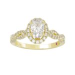 14K YELLOW GOLD 1/2CT ROUND DIAMOND LADIES SEMI MOUNT RING(CENTER STONE MOUNT OVAL DIAMOND 1CT) - Image 3