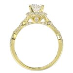 14K YELLOW GOLD 1/2CT ROUND DIAMOND LADIES SEMI MOUNT RING(CENTER STONE MOUNT OVAL DIAMOND 1CT) - Image 4