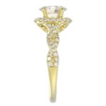 14K YELLOW GOLD 1/2CT ROUND DIAMOND LADIES SEMI MOUNT RING(CENTER STONE MOUNT OVAL DIAMOND 1CT) - Image 5