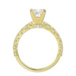 14K YELLOW GOLD 1/2CT ROUND DIAMOND LADIES SEMI MOUNT RING(CENTER STONE MOUNT PRINCESS DIAMOND 1CT) - Image 4