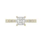 14K YELLOW GOLD 1/2CT ROUND DIAMOND LADIES SEMI MOUNT RING(CENTER STONE MOUNT PRINCESS DIAMOND 1CT) - Image 6