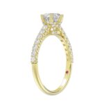 14K YELLOW GOLD 1/2CT ROUND DIAMOND LADIES SEMI MOUNT RING(CENTER STONE MOUNT ROUND DIAMOND 1CT) - Image 2