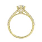 14K YELLOW GOLD 1/2CT ROUND DIAMOND LADIES SEMI MOUNT RING(CENTER STONE MOUNT ROUND DIAMOND 1CT) - Image 4