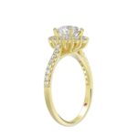 14K YELLOW GOLD 1/2CT ROUND DIAMOND LADIES SEMI MOUNT RING(CENTER STONE MOUNT ROUND DIAMOND 1CT) - Image 2