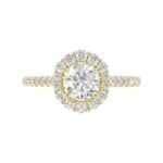 14K YELLOW GOLD 1/2CT ROUND DIAMOND LADIES SEMI MOUNT RING(CENTER STONE MOUNT ROUND DIAMOND 1CT) - Image 6
