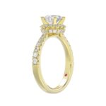 14K YELLOW GOLD 1/2CT ROUND DIAMOND LADIES SEMI MOUNT RING(CENTER STONE MOUNT ROUND DIAMOND 1CT) - Image 2
