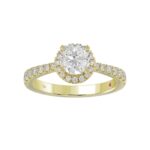14K YELLOW GOLD 1/2CT ROUND DIAMOND LADIES SEMI MOUNT RING(CENTER STONE MOUNT ROUND DIAMOND 1CT) - Image 3
