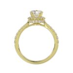 14K YELLOW GOLD 1/2CT ROUND DIAMOND LADIES SEMI MOUNT RING(CENTER STONE MOUNT ROUND DIAMOND 1CT) - Image 4