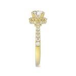 14K YELLOW GOLD 1/2CT ROUND DIAMOND LADIES SEMI MOUNT RING(CENTER STONE MOUNT ROUND DIAMOND 1CT) - Image 5