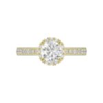 14K YELLOW GOLD 1/2CT ROUND DIAMOND LADIES SEMI MOUNT RING(CENTER STONE MOUNT ROUND DIAMOND 1CT) - Image 6