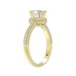 14K YELLOW GOLD 1/2CT ROUND DIAMOND LADIES SEMI MOUNT RING(CENTER STONE MOUNT ROUND DIAMOND 1CT) - Image 2