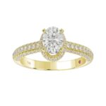 14K YELLOW GOLD 1/2CT ROUND DIAMOND LADIES SEMI MOUNT RING(CENTER STONE MOUNT ROUND DIAMOND 1CT) - Image 3