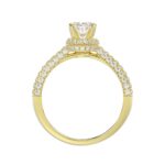14K YELLOW GOLD 1/2CT ROUND DIAMOND LADIES SEMI MOUNT RING(CENTER STONE MOUNT ROUND DIAMOND 1CT) - Image 4