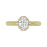 14K YELLOW GOLD 1/2CT ROUND DIAMOND LADIES SEMI MOUNT RING(CENTER STONE MOUNT ROUND DIAMOND 1CT) - Image 6