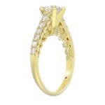 14K YELLOW GOLD 1/2CT ROUND DIAMOND LADIES SEMI MOUNT RING(CENTER STONE MOUNT ROUND DIAMOND 1CT) - Image 2