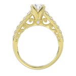 14K YELLOW GOLD 1/2CT ROUND DIAMOND LADIES SEMI MOUNT RING(CENTER STONE MOUNT ROUND DIAMOND 1CT) - Image 4