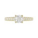14K YELLOW GOLD 1/2CT ROUND DIAMOND LADIES SEMI MOUNT RING(CENTER STONE MOUNT ROUND DIAMOND 1CT) - Image 6