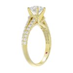 14K YELLOW GOLD 1/2CT ROUND DIAMOND LADIES SEMI MOUNT RING(CENTER STONE MOUNT ROUND DIAMOND 1CT) - Image 2