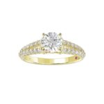 14K YELLOW GOLD 1/2CT ROUND DIAMOND LADIES SEMI MOUNT RING(CENTER STONE MOUNT ROUND DIAMOND 1CT) - Image 3