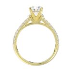 14K YELLOW GOLD 1/2CT ROUND DIAMOND LADIES SEMI MOUNT RING(CENTER STONE MOUNT ROUND DIAMOND 1CT) - Image 4