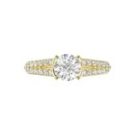 14K YELLOW GOLD 1/2CT ROUND DIAMOND LADIES SEMI MOUNT RING(CENTER STONE MOUNT ROUND DIAMOND 1CT) - Image 6