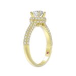 14K YELLOW GOLD 1/2CT ROUND DIAMOND LADIES SEMI MOUNT RING(CENTER STONE MOUNT ROUND DIAMOND 1CT) - Image 2