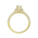 14K YELLOW GOLD 1/2CT ROUND DIAMOND LADIES SEMI MOUNT RING(CENTER STONE MOUNT ROUND DIAMOND 1CT) - Image 4
