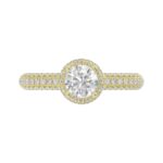 14K YELLOW GOLD 1/2CT ROUND DIAMOND LADIES SEMI MOUNT RING(CENTER STONE MOUNT ROUND DIAMOND 1CT) - Image 6