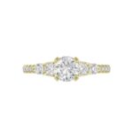 14K YELLOW GOLD 1/2CT ROUND DIAMOND LADIES SEMI MOUNT RING(CENTER STONE MOUNT ROUND DIAMOND 1CT) - Image 4