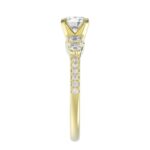 14K YELLOW GOLD 1/2CT ROUND DIAMOND LADIES SEMI MOUNT RING(CENTER STONE MOUNT ROUND DIAMOND 1CT) - Image 5