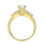 14K YELLOW GOLD 1/2CT ROUND DIAMOND LADIES SEMI MOUNT RING(CENTER STONE MOUNT ROUND DIAMOND 1CT) - Image 6