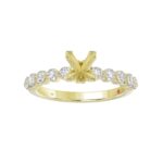 14K YELLOW GOLD 1/2CT ROUND DIAMOND LADIES SEMI MOUNT RING(CENTER STONE MOUNT ROUND DIAMOND 1CT) - Image 2