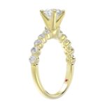 14K YELLOW GOLD 1/2CT ROUND DIAMOND LADIES SEMI MOUNT RING(CENTER STONE MOUNT ROUND DIAMOND 1CT) - Image 3
