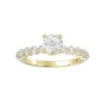 14K YELLOW GOLD 1/2CT ROUND DIAMOND LADIES SEMI MOUNT RING(CENTER STONE MOUNT ROUND DIAMOND 1CT) - Image 4