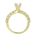14K YELLOW GOLD 1/2CT ROUND DIAMOND LADIES SEMI MOUNT RING(CENTER STONE MOUNT ROUND DIAMOND 1CT) - Image 5
