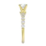 14K YELLOW GOLD 1/2CT ROUND DIAMOND LADIES SEMI MOUNT RING(CENTER STONE MOUNT ROUND DIAMOND 1CT) - Image 6
