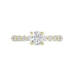 14K YELLOW GOLD 1/2CT ROUND DIAMOND LADIES SEMI MOUNT RING(CENTER STONE MOUNT ROUND DIAMOND 1CT) - Image 7
