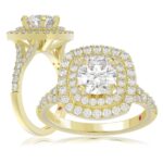 14K YELLOW GOLD 1/2CT ROUND DIAMOND LADIES SEMI MOUNT RING(CENTER STONE MOUNT ROUND DIAMOND 1CT)