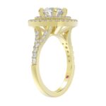14K YELLOW GOLD 1/2CT ROUND DIAMOND LADIES SEMI MOUNT RING(CENTER STONE MOUNT ROUND DIAMOND 1CT) - Image 2