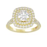 14K YELLOW GOLD 1/2CT ROUND DIAMOND LADIES SEMI MOUNT RING(CENTER STONE MOUNT ROUND DIAMOND 1CT) - Image 3