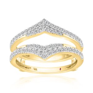 14K YELLOW GOLD 1/2CT ROUND DIAMOND LADIES WRAP RING