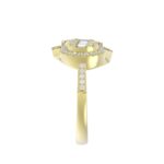 14K YELLOW GOLD 1/2CT ROUND/BAGUETTE DIAMOND LADIES FASHION RING - Image 3