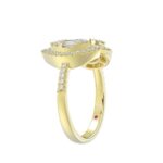 14K YELLOW GOLD 1/2CT ROUND/BAGUETTE DIAMOND LADIES FASHION RING - Image 5