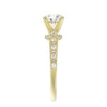 14K YELLOW GOLD 1/2CT ROUND/BAGUETTE DIAMOND LADIES RING(CENTER STONE MOUNT ROUND DIAMOND 1CT) - Image 5