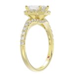 14K YELLOW GOLD 1/2CT ROUND/BAGUETTE DIAMOND LADIES SEMI MOUNT RING(CENTER STONE MOUNT EMERALD DIAMOND 1CT) - Image 2