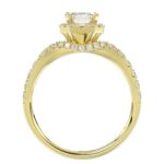 14K YELLOW GOLD 1/2CT ROUND/BAGUETTE DIAMOND LADIES SEMI MOUNT RING(CENTER STONE MOUNT EMERALD DIAMOND 1CT) - Image 4