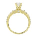 14K YELLOW GOLD 1/2CT ROUND/BAGUETTE DIAMOND LADIES SEMI MOUNT RING(CENTER STONE MOUNT OVAL DIAMOND 1CT) - Image 5